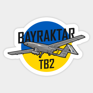 Blue Yellow Ukraine Bayraktar Drone Sticker